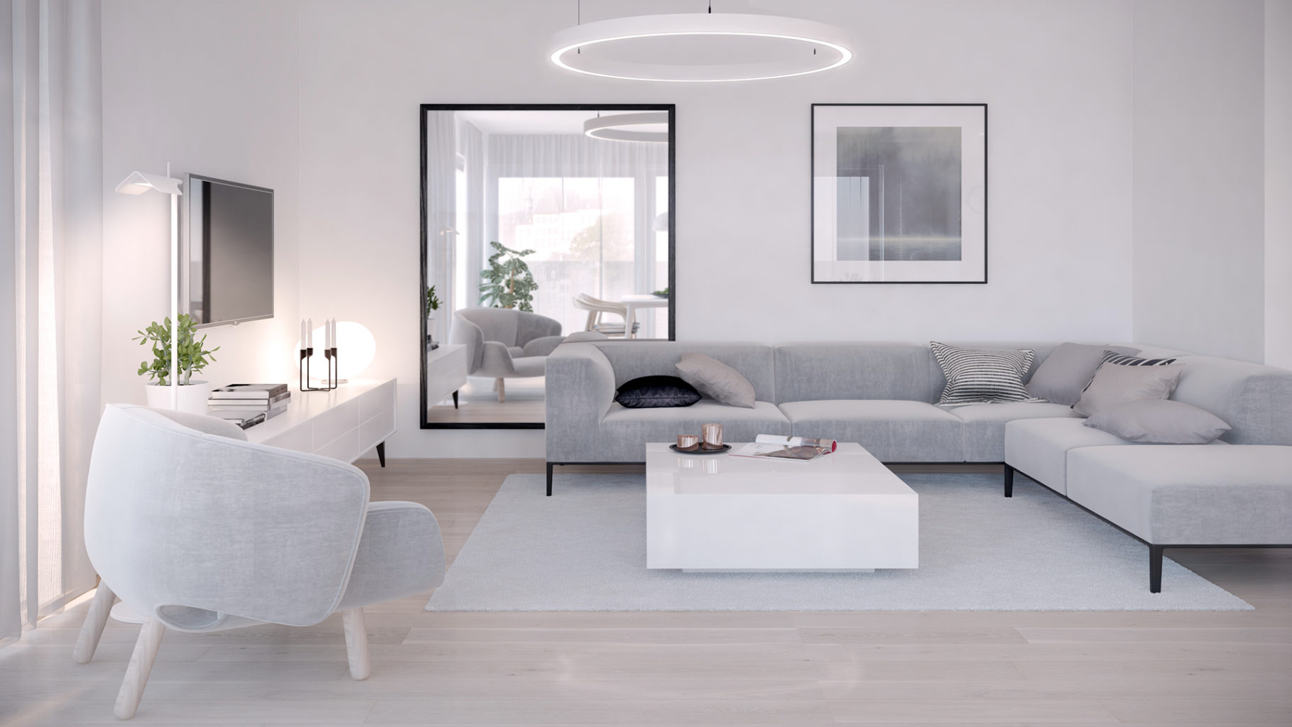 Серый в дизайне интерьера двухкомнатной квартиры