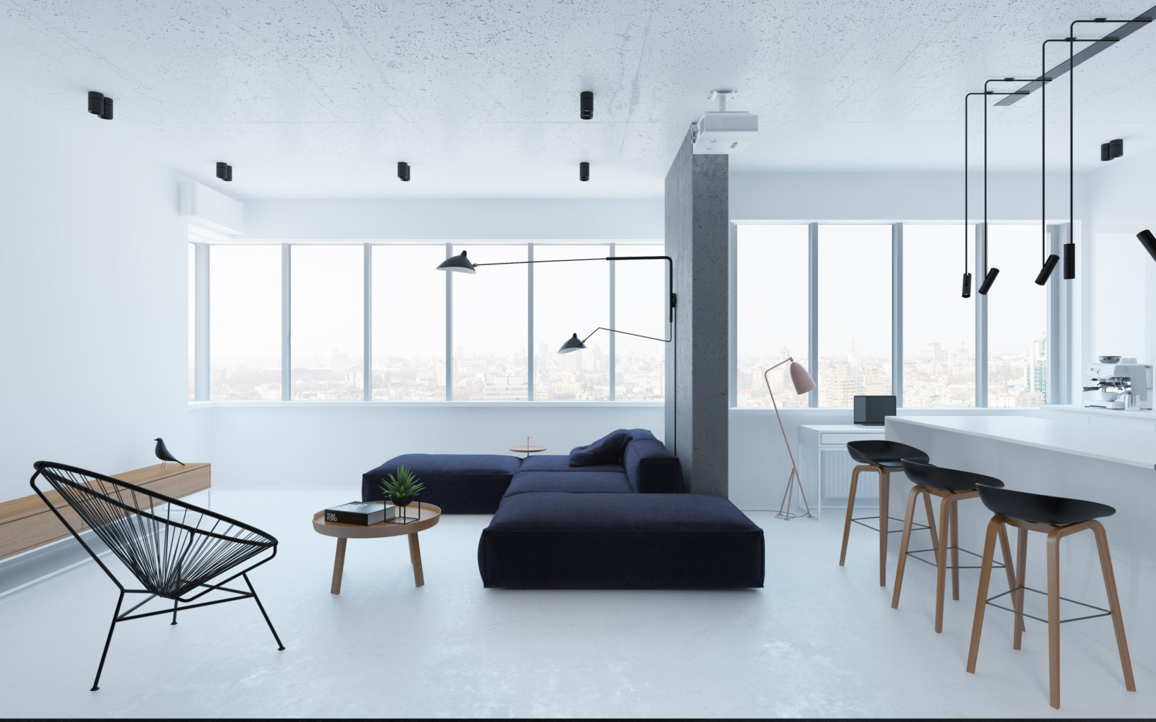 Минимализм в дизайне интерьера двухкомнатной квартиры 